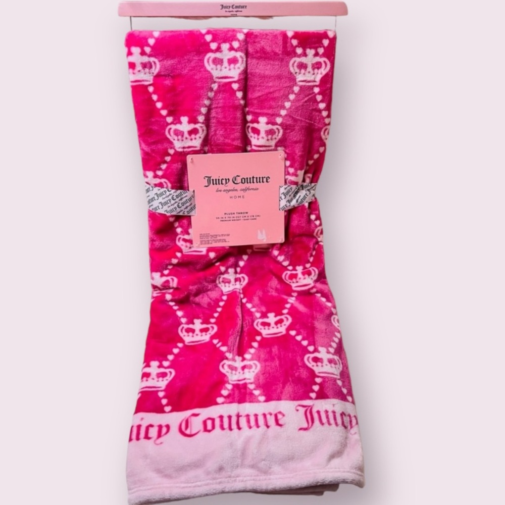Juicy Couture Pink Crown Blanket